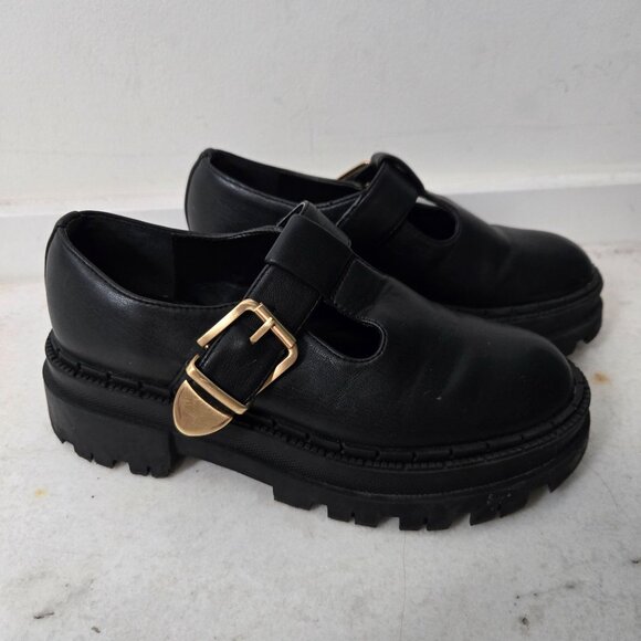 Steve Madden Size 6 Kamlee Lug Sole Mary Jane Black Shoes Platform Chunky Y2K - Picture 6 of 12